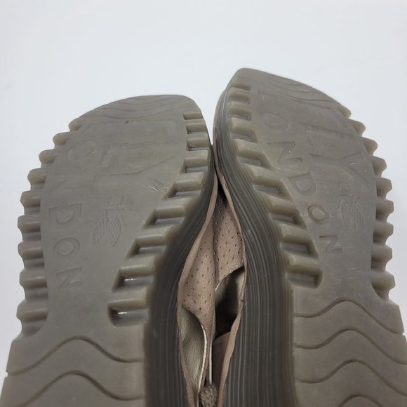 Fly London Women's Yema Taupe Wedge Tie Back Booties Size 38 US 7.5/8 - Picture 11 of 11